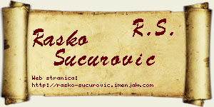Raško Šućurović vizit kartica